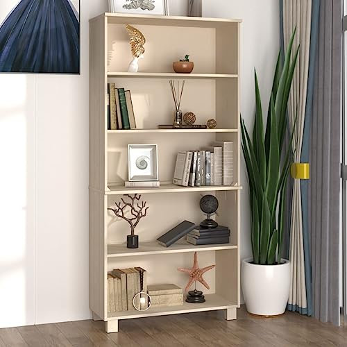 NQJIBUE Schränke & Stauraum Highboard HAMAR Massivholz Kiefer Braun Buffets & Sideboards