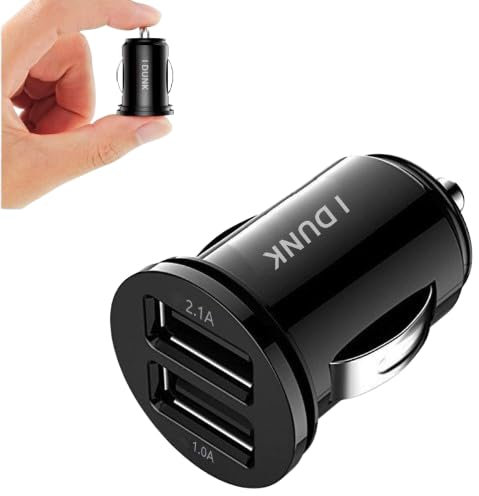 Fast USB Car Charger Dual Port Car Adapter 12V/24V Cigarette Lighter Socket Charging Plug Compatible with i-Phone, Samsung and Android phones (USB CAR CHARGER)