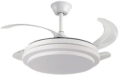 BEL AIR HOME - Ventilador de Techo Selene Motor DC con Aspas Desplegables con Luz Led 36W (3000K, 4000K, 6500K) Con Mando a Distancia Incluido (BLANCO MINI)