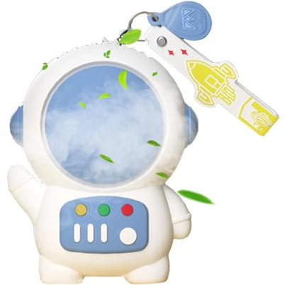 Ventilatore portatile ricaricabile – Ventilatore portatile ricaricabile – Ventilatore ad aria fredda ricaricabile tramite USB con portachiavi a cartone animato, ventilatore portatile senza pale, per