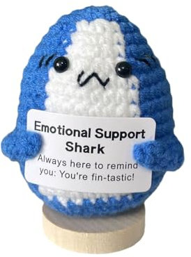 Kabwea Positive Crochet Shark, Hai Kuscheltier, Emotional Support, Mutmacher Geschenk, Das Kleine Wir Kuscheltier, Glücksbringer, Gute Besserung Geschenke, Hai