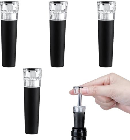 Tapon Vino Bomba Vacio,Biluer 4 PCS Decantador De Vino Tapon Vino Tapon Botella Agua Tapones Botellas Cristal Bomba De Vacío Para Vino Tapones Botellas Vino Tapón De Vacío Botella Vino