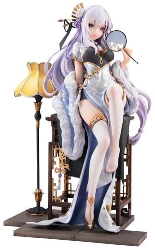 Xinnice 23 cm Re:0 Action Figure Rem Anime, statuetta Emilia Cheongsam in PVC da collezione modello desktop auto decorazione