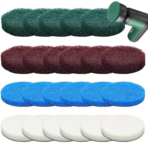 Aufsatz für Bosch Universal Brush, 24 Stück Akku Reinigungsbürste Pad, Küchenpad Schaumstoffpad Mikrofaserpad Hochleistungspad Bosch Reinigung Pad Bürste für Bosch Home/Garden 6033 Reinigungsbürste