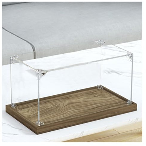 Große transparente Acryl-Vitrine 20 x 65 cm lang für Schuhe, Sonnenbrillen und Sammlungen, Schutz-Aufbewahrungsbox mit abnehmbaren Regalen und verschließbarem Deckel, Vitrine Box für Einzelhandel und