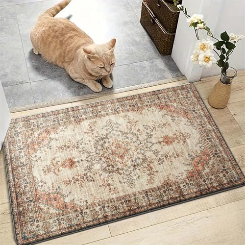 AMEHA Door Mat 60 x 110 cm Dirt Trapper Machine Washable Door matts Indoor Outdoor Heavy Duty Low Pile Non Slip Doormats Entrance Welcome Floor Mats Super Absorbent Front doormat (Timeless)