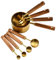 Stainless Steel Measuring Cups and Spoons Set, 8PCS Gold Measuring Cups and Spoons with Wooden Handle, Measuring Spoons with Scale, Measuring Cups for Cooking and Baking, Measuring Cups and Spoons,
