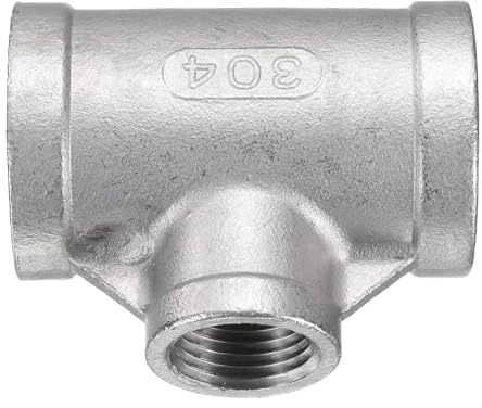 QUARKZMAN Raccordo A T Per Tubi (1/2 x 1 x 1) NPT Femmina 304 Acciaio Inossidabile A Forma Di T Riduttore A 3 Vie Per Collegamenti Industriali Acqua Aria Gas Olio Carburante