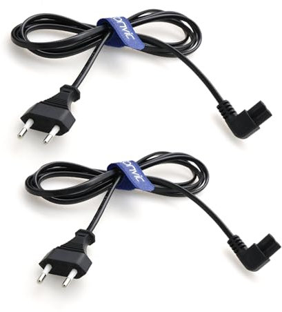 Eonvic 2 x C7 250V 2.5A Type C CEE 7/16 to C7 Rectangular Power Cable for Dell Samsung, Laptop, Monitor, LG Philips, TV, Small Devices