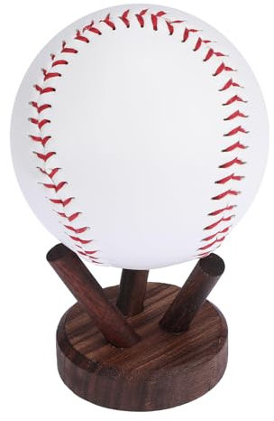 OLegei 1Pcs Mini Wooden Tripod Stand, Baseball Display Holder for Tennis, Golf, Cricket, Crystal Sphere Geode Rock Display Base, Multi-purpose Home Decoration Riser for Jewelry, Candle (Small)