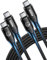 Cavo USB C a USB C 100W, [2Pezzi,1M+2M] Cavo Ricarica Rapida Type-C to Type-C 5A PD Nylon Intrecciato USBC a Tipo C Cavi per iPhone 16 15, Samsung Galaxy S25 S24 S23, iPad Pro, MacBook, Pixel e Altri