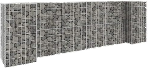 HaoChrymec Panier à Jardinière with Fil d'acier, Design en H, Panier à Pierre, Parterre Surélevé en Gabion, Jardinière à Gabion, Métal, 260 x 40 x 80 cm