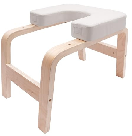 PurpleMinder Tabouret de yoga avec capacité de charge de 200 kg - Cadre en bois et coussinets en polyuréthane - Banc d'inversion pour le support de tête et le dos - Sans danger pour la maison et le