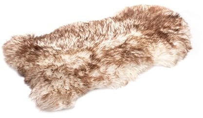 Decorating Sheepskins Lammfell Echt Weiß-Rot 130-140 cm, Schaffell Echt | Natürliche Teppich Wohnzimmer, Deko Fell Schlafzimmer, Naturfell, geruchlos