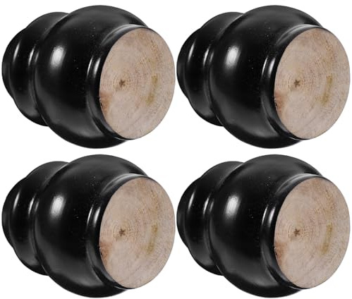 Anneome Möbelfüße aus Synthetischem Material 4 Stück Schwarze Massivholz Stilvolle mit Einfacher Montage und Höhenverstellung Möbelbeine für Sofa und Sideboard