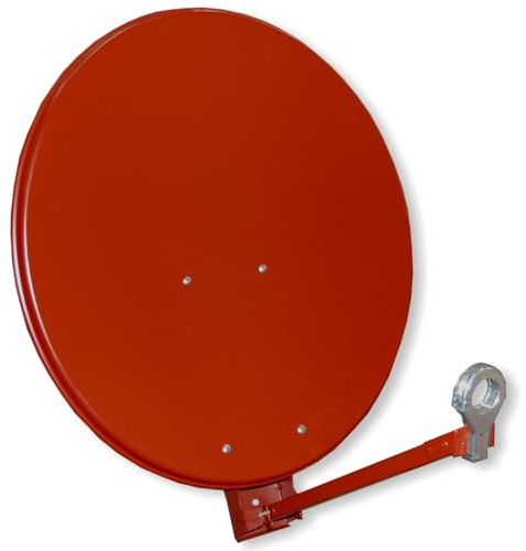 Gibertini Spiegel XP Premium 65 cm Ziegelrot | Aluminium-Satspiegel | Alu Satellitenschüssel | wetterfeste & extrem stabile Antenne