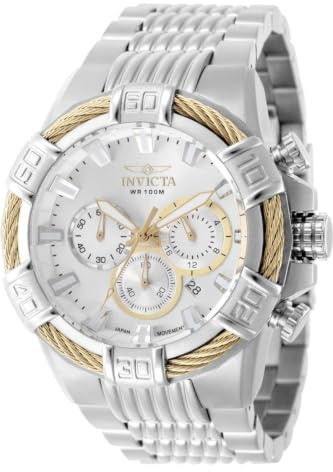 Invicta Bolt 49901 Herrenuhr - Quarzwerk - Edelstahl mit silbernem Zifferblatt - 51 mm