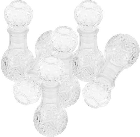 Veemoon 6 Pcs 50Ml Glass Whisky Decanter Set with Stopper Crystal Wine Decanter Aerator Carafe Mini Liquor Bottles for Whiskey and Brandy Tasting