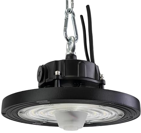 ENOVALITE LED Hallenstrahler 60/80/100W mit Bewegungsmelder, 4000K, IK08 | 60/90/120° Optik, 0-10V dimmbar, IP65 IK08, UFO Highbay Strahler mit Bewegungssensor, Werkstattlampe