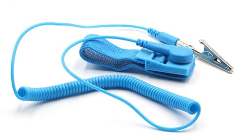 2 Professionelles Armband gegen elektrostatische Entladung mit verstellbarem Kabel und Metallklammern Elektrostatisches Armband mit Clip