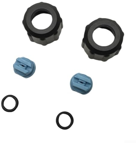 Upholstery and Carpet Cleaning Nozzle Nut Kit with Two Nozzles, Nuts and Sealing Rings for Puzzi 8/1, 10/1, 100, 200 Extractor Vacuum Cleaner, Replacement Parts Set