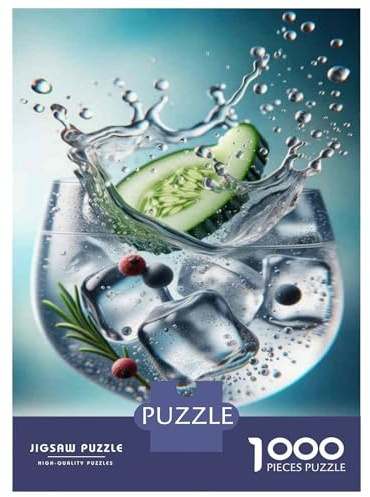 Jigsaw for Teenagers1000 Pieces Cucumber Gin Tonic Cocktail Recipe Jigsaws for Adults Family Games Analysis And Logic Deal As Gifts for The Whole Family 70x50cm/1000pcs