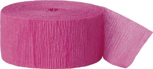 Unique Party- Serpentina de papel crepé para fiestas, Color rosa oscuro, 24 cm (6320) , color/modelo surtido