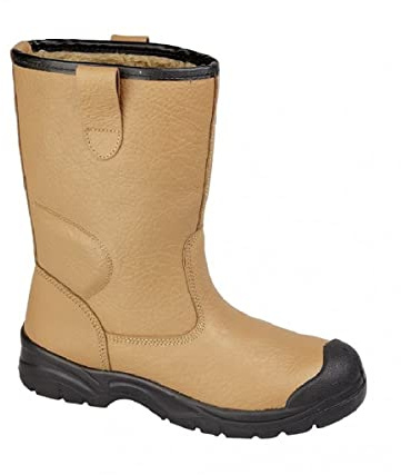 Grafters Mens Scuff Toe Cap Safety Leather Rigger Boots (11 UK) (Tan)