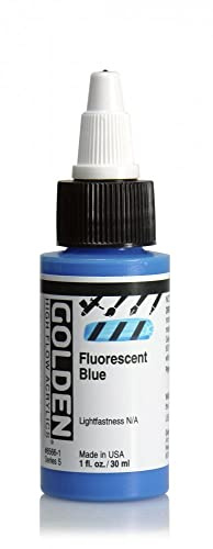 GOLDEN High Flow Acrylics, Fluorescent Blue, 1 fl. oz. Bottle
