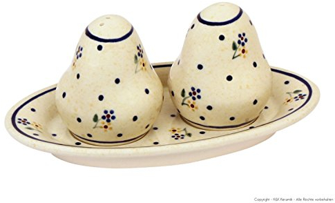 Original Bunzlauer Keramik Pfeffer-und Salzstreuer Set im Dekor 111