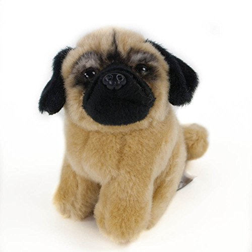 Teddys Rothenburg Kuscheltier Mops sitzend 12 cm beige/schwarz Plüschhund Plüschtier by Uni-Toys