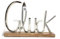 Moderner Schriftzug Aufsteller GLÜCK silber auf Mangoholz 41x5x29 cm