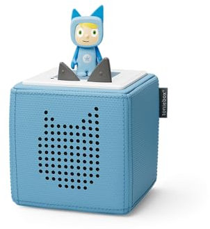 tonies Toniebox Wireless 1 Musical Storybox Starter Set, including 1 Creative, Light Blue
