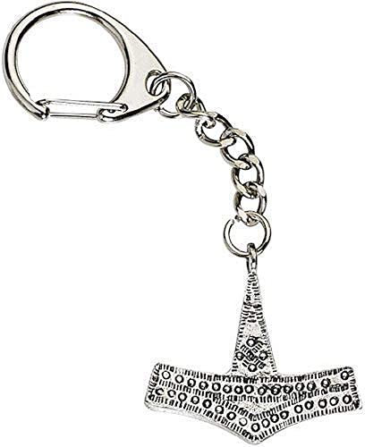 Emblems-gifts Viking Thors hammer Handcrafted from Solid Pewter In the UK Key Ring (WA)+ 59mm Button Badge