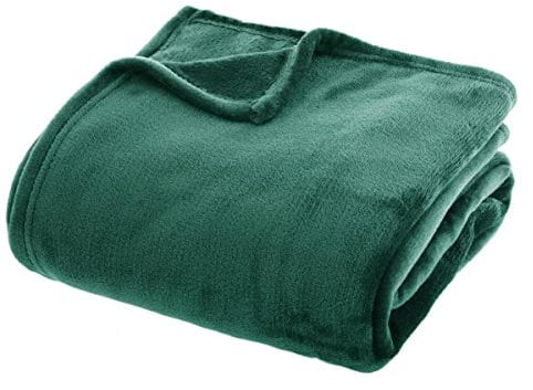Atmosphera - Plaid uni en Flanelle - Vert 180x230 cm