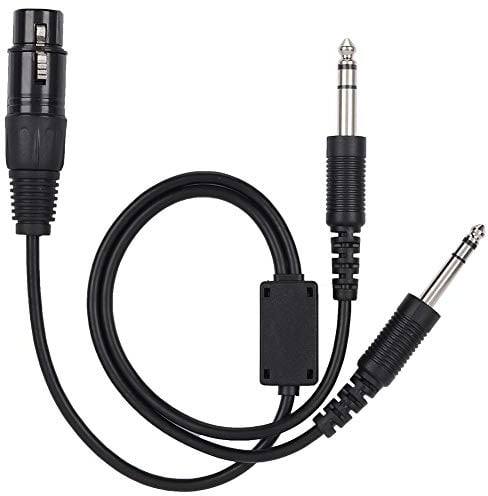 ABS+Metal Adapter Cable,for XLR to GA Dual Plug 5 Pin Headset Adapter Cable Aviation Headphone Cable (Black)