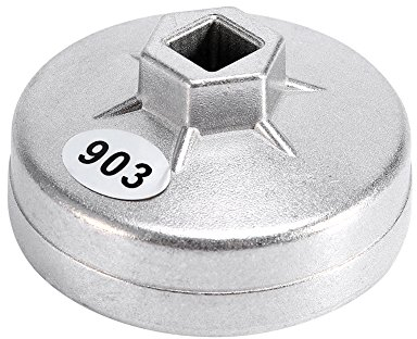 Yctze para Llave Filtro Aceite Sprinter Vaso Filtro Aceite Llave, Herramienta de extracción de Socket de Llave de Filtro de Aceite de Aluminio de 14 Flautas de 74 mm (Color Plateado