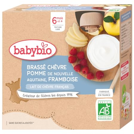 Babybio Gourde Brassé Chèvre Pomme Framboise 340 g