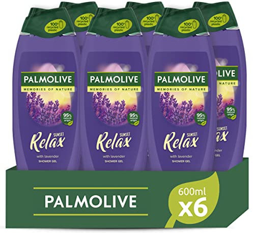 Palmolive bagnoschiuma Wellness Aroma Sensations Massage, con sale marino ed estratto di aloe con formula delicata e un olio essenziale naturale al 100%. 6 x 600 ml