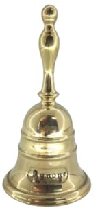 Campana campanella in ottone lucido con manico Agnone Molise 12x6,5 cm
