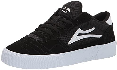 Lakai Herren Cambridge Skate-Schuh, Veloursleder in Schwarz/Weiß, 44 EU