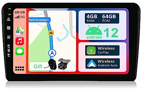 YUNTX [4GB+64GB] Android 14 Car Stereo Fit for Audi A3 8P/8PA (2003-2013)-[Built-in CarPlay/Android Auto/DSP/GPS]-IPS 2.5D 9” Touchscreen-Camera+MIC-DAB/360 Camera/Bluetooth 5.0/Mirror Link/USB/WiFi
