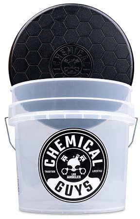 Chemical Guys ACC160 Heavy Duty Ultra Clear Detailing Bucket (4.5 Gal) and Bucket Lid (For Car Wash, Boat, Truck, RV, Fishing & More)