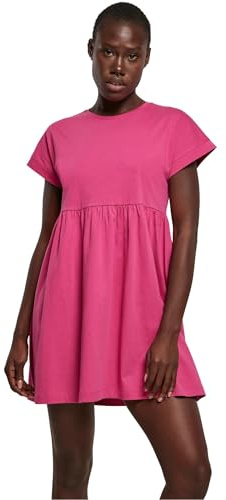 Urban Classics Women's Ladies Organic Empire Valance Tee Casual Dress, Bright Violet, S, Brightviolet, S