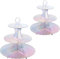 XIXIMENG Cupcake-Ständer aus Pappe, Spitzenkanten, Dessertständer, Karton, Cupcake-Ständer (bunt, silberfarben) 2 Stück (D-Symphonie Silber)