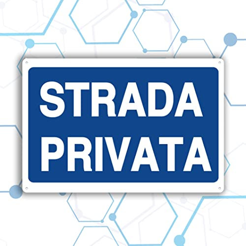 Nitek cartello strada privata in PVC 30cm x 20cm– Cartello autoadesivo| Sign, Schild | Impermeabili Lavabili, Vicoli, percorsi privati