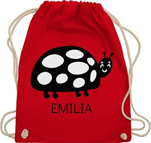 Turnbeutel Rucksack - Skandi Style Tasche Scandi bedruckt - Marienkäfer - Unisize - Rot - beutel stoffsackerl turnsack rucksäcke taschen sporttasche stoffrucksack sport kinder baumwolle