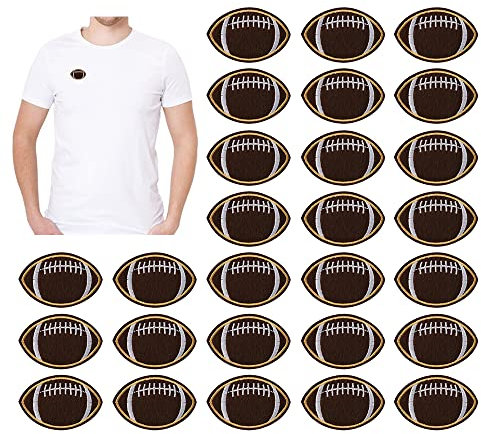 Luckforest 40 Stück Fußball bestickte Aufnäher zum Aufbügeln, zum Aufbügeln, bestickte Applikation, Dekoration, Nähflicken für Taschen, Jacken, Jeans, Kleidung