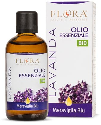 FLORA Lavanda Ibrida Olio essenziale Meraviglia Blu BIO-COSMOS-BDIH 100 ml Armonizzante, Rinfrescante e Purificante - Aroma Alimentare biologico