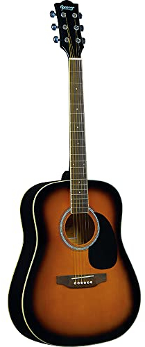 Spencer by Eko - SA-10 Sunburst Akustikgitarre mit Dreadnought-Form, Top aus Fichte, Bänder und Boden aus Lindenholz, Griff aus Okoumé, Griffbrett aus South American Roupana, Sunburst-Farbe